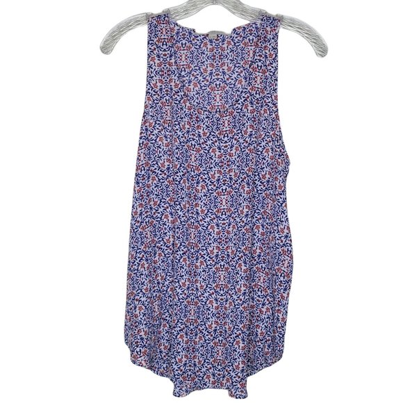 LOFT Tops - Loft by Ann Taylor Women's White Blue Red Floral Sleeveless Tank Size Small